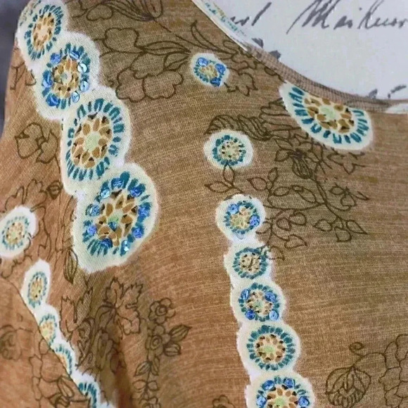 Women's Take Two size 3X bohemian- inspired sequined jersey - Picture 6 of 11